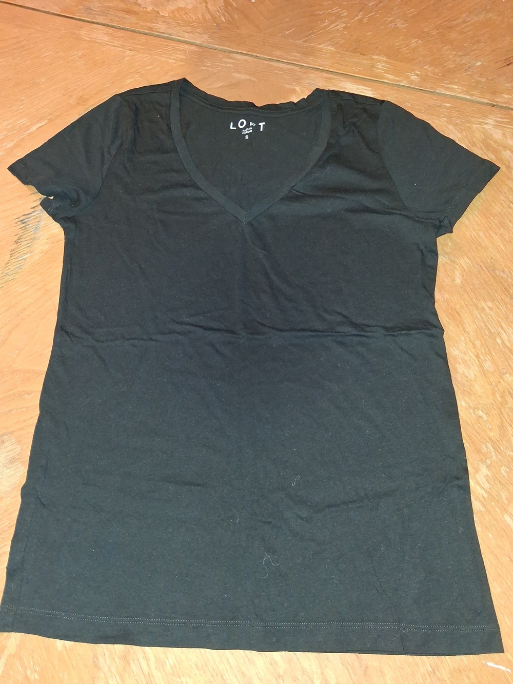 LOFT Black V-Neck Short Sleeve Tee